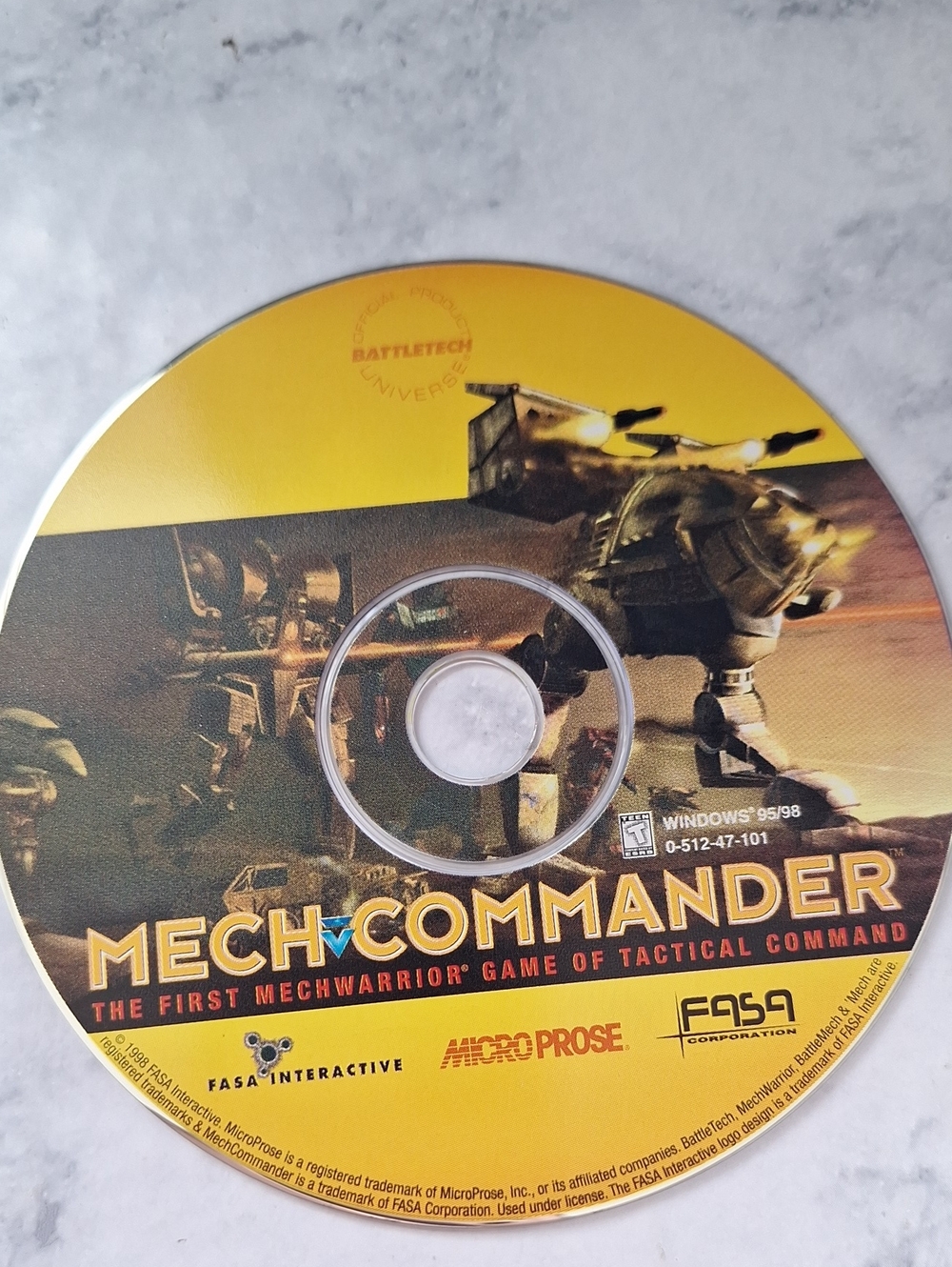 MechCommander PC Game Disc - (Yellow)